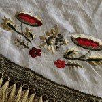 Handmade old tablecloth used, diameter 150