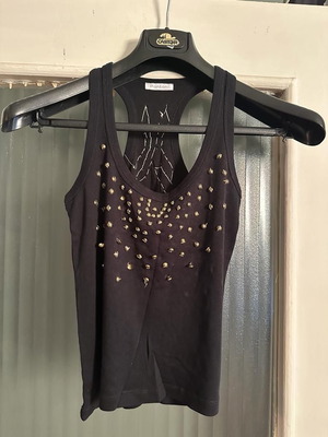 Vintage μαύρο y2k top μεταχειρισμένο, μέγεθος M