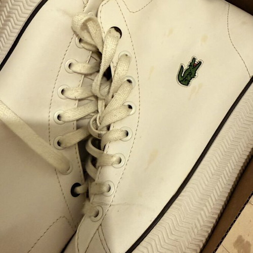 Lacoste white ankle boots like new, size 38