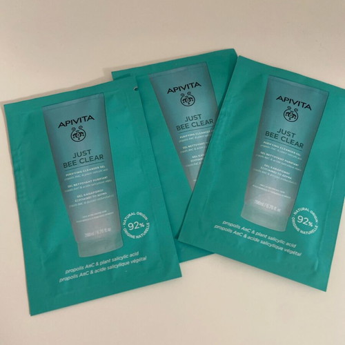 Apivita Just Bee Clear facial cleansing gel new, pack of 3