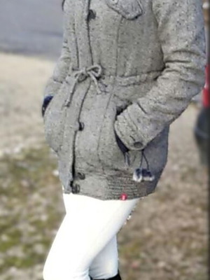 Women's parka edc by Esprit like new, size S, wool texture with hood and fur