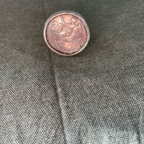 Silver collectible drachma ring of Greece 925 like new