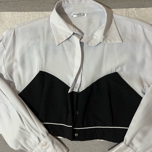 White shirt with black bustier detail like new, size 38