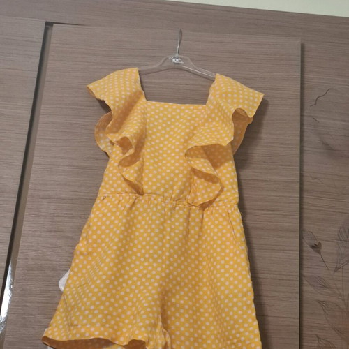 ZARA short jumpsuit like new, orange with white polka dots