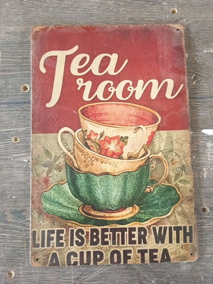 Tea room metal sign like new 30x20 cm