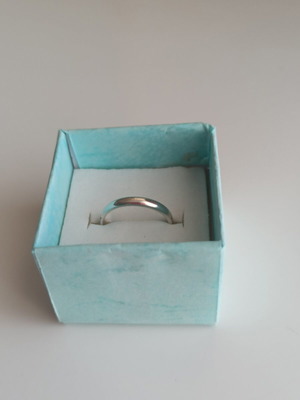 Vintage 925 Silver Ring Bombé Shape, Thin Band like new