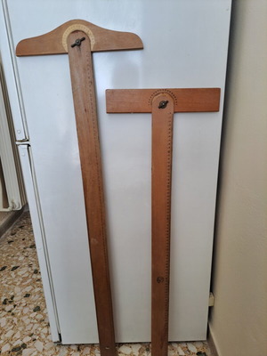 Wooden T-Squares used, set of two with 100cm and 85cm