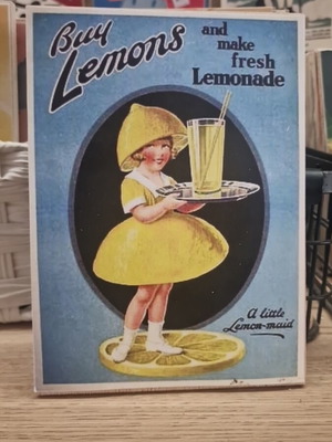 Lemon vintage decorative sign like new, 13×18 cm