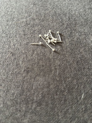 Nose piercings new, silver, pack of 12