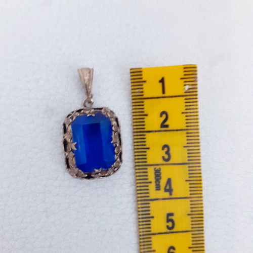 Vintage pendant with blue stone, 1970s, like new