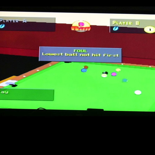 Virtual Pool PS1 game, sports billiards simulation