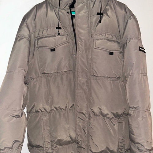Grey Goodfornothing jacket large like new with fur hood
