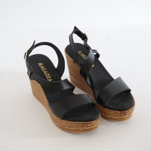 Raggaza women's espadrilles size 39, black and brown