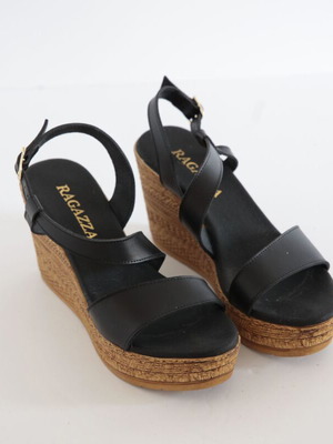 Raggaza women's espadrilles size 39, black and brown