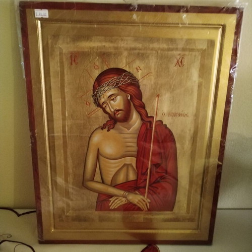 Wooden handmade icon O Nymphios 30x40, new