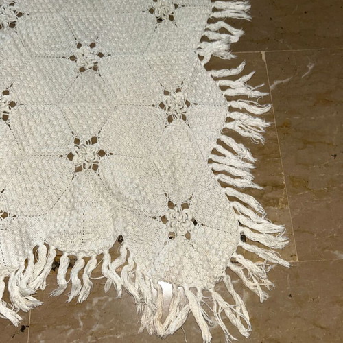 Vintage handmade crochet table runner 1.38m x 0.90m