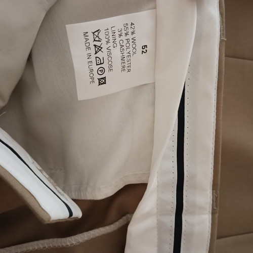 Delius men's suit new, size 52, wool cashmere blend beige