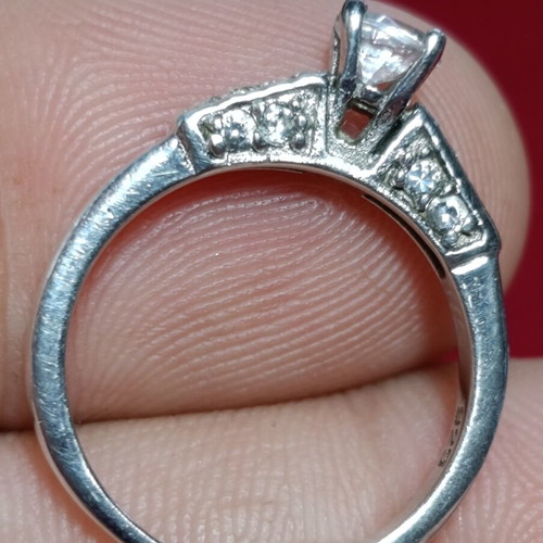 Solitaire ring used, silver 925, size 55