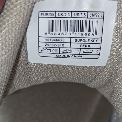 U.S. Polo Assn. Supole 5FX athletic shoes new, size 35, beige multicolor