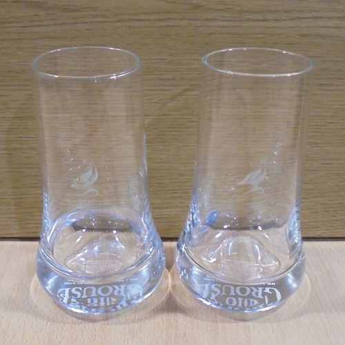 Famous Grouse Scotch Whisky set of two used tall promotional glasses
