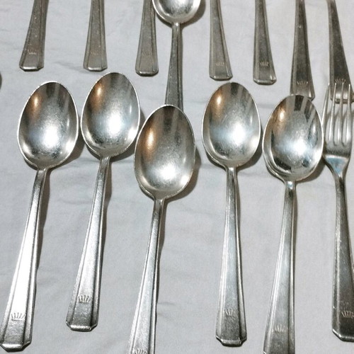Hepp Pforzheim 44-Piece Silver-Plated Cutlery Set for 11 People used