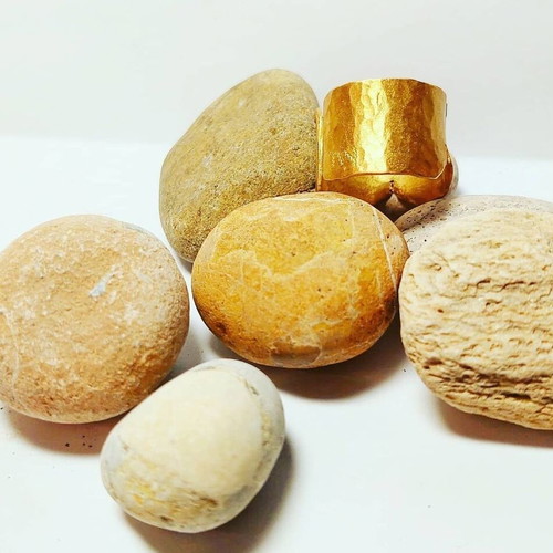 Handmade gold-plated archaic ring