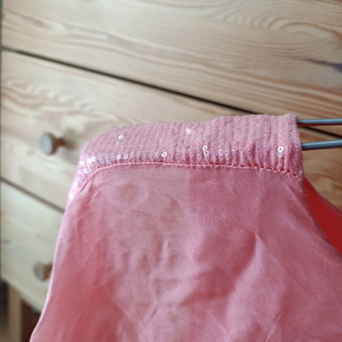 Silk viscose blouse used, pink, free size up to XL
