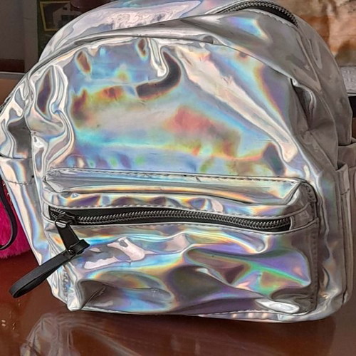 Children's silver iridescent backpack like new