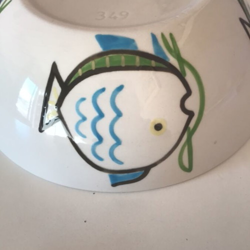 Keramikos ceramic salad bowl used, diameter 21 cm