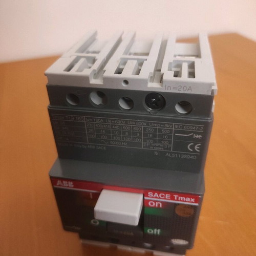 ABB SACE Tmax T1B 160 3P 20A Automatic Power Switch