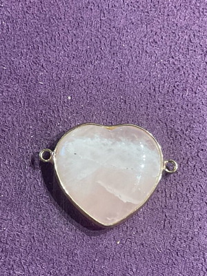 Rose quartz heart pendant authentic stone