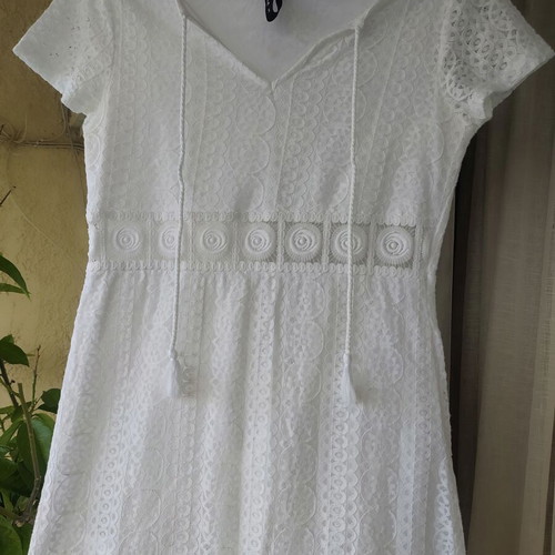 Jean Pascale Lace Dress white new, size S