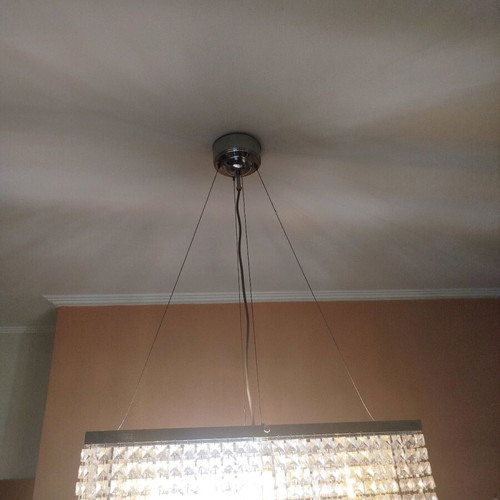 Crystal bar ceiling light like new with adjustable height