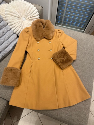 Asos women's camel coat with faux fur new