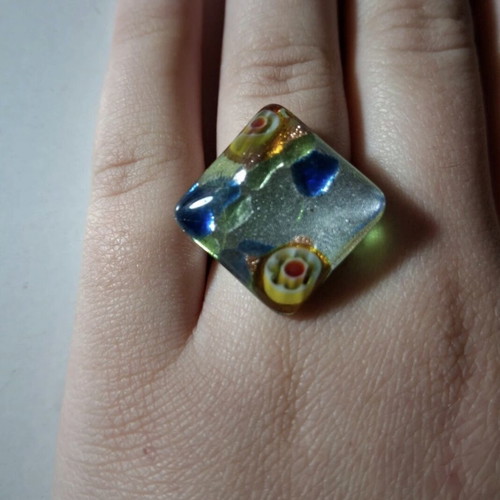 Handmade ring like new, multicolored with adjustable size