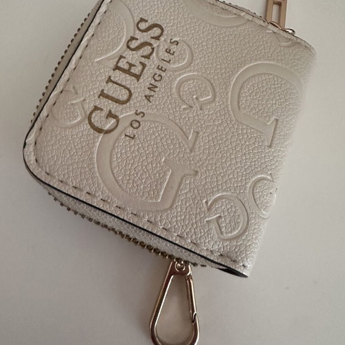 Guess small embossed zip-around wallet off-white, like new