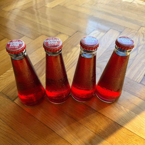 Campari Soda vintage set of 4 decorative bottles