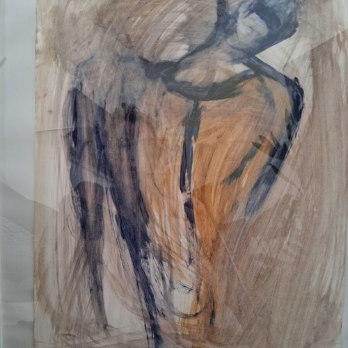 Painting "Γυμνο" framed 30×40cm, like new, signed