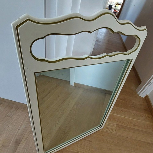 French Provincial mirror used, ecru and gold
