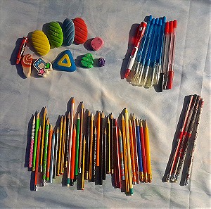 Μολίβια,ξυλομπογιές,στυλό,γόμες
