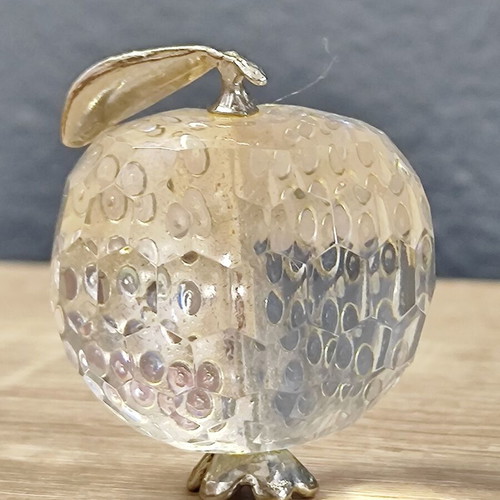Vintage glass pomegranate charm with metal elements used