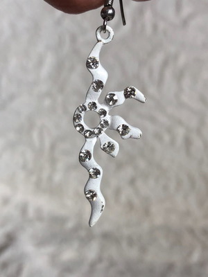 White earrings
