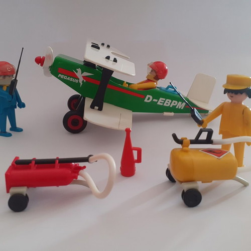 Playmobil biplane Pegasus 3246x used with figures and accessories