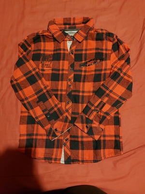 Orchestra red plaid flannel boys' shirt like new, size 140 cm