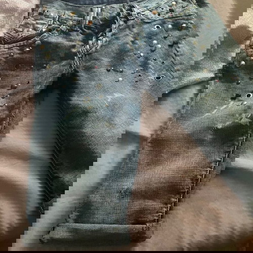 Sugar Care дънкова бермуди размер s-m, ръчно изработени японски с органичен памук