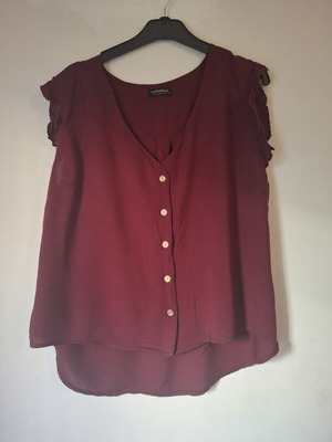 Sleeveless blouse burgundy used, size XL, oversized fit