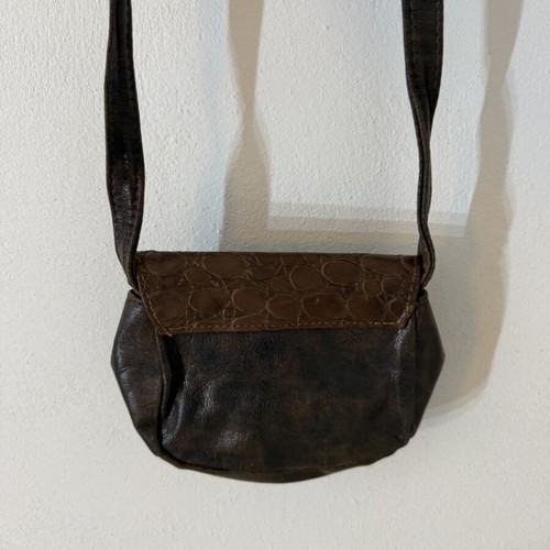 Leather Mini Bag crossbody brown like new, 90s forest fairy style