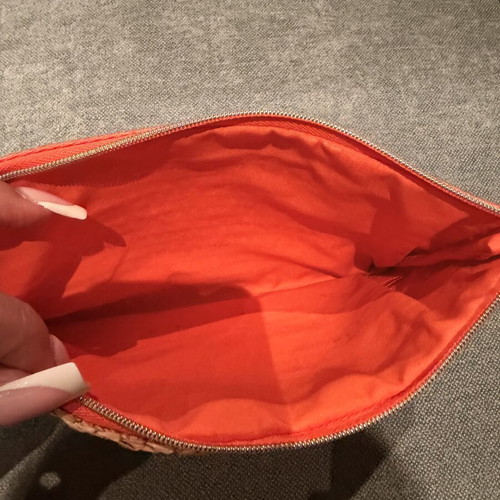 Lancaster toiletry bag new, beige and orange