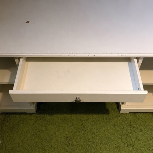 Wooden desk used with 2 cabinets and drawer 146x66 cm
