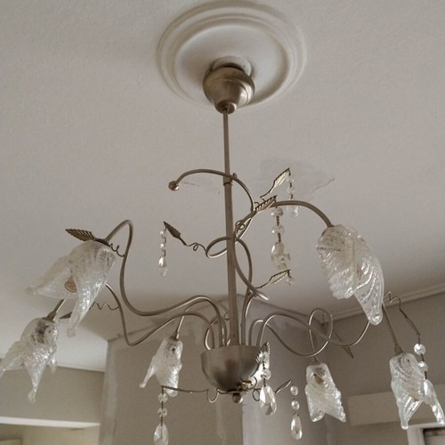 Ceiling pendant light with crystal